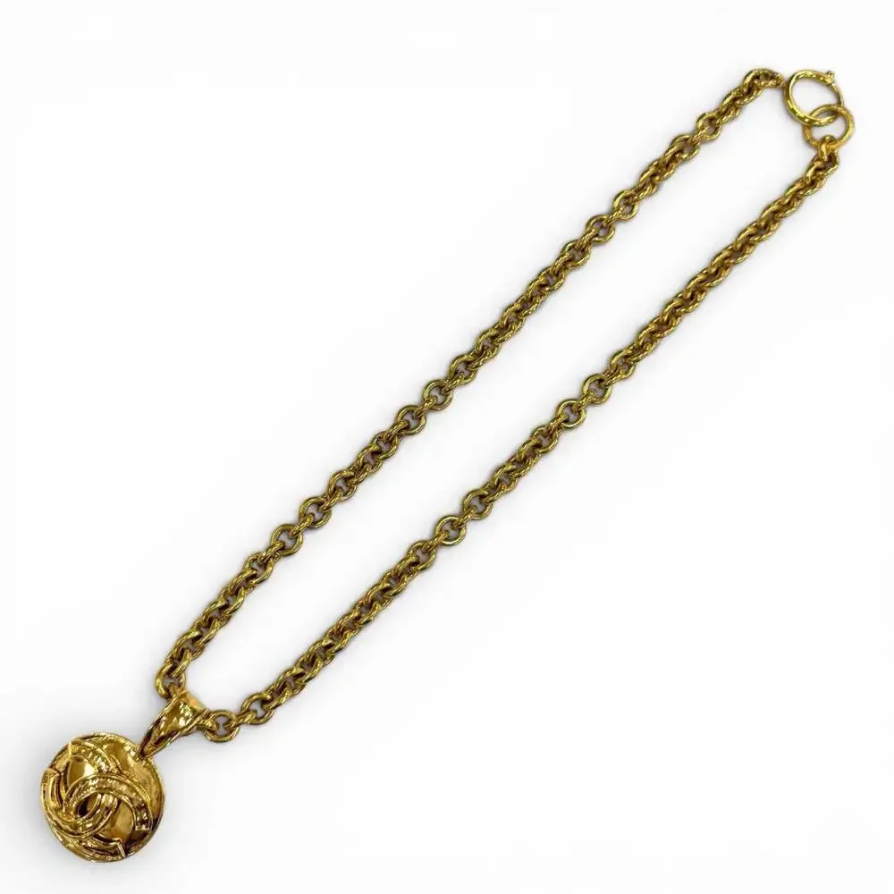 Chanel Cc Logo Chain Pendant Necklace #266418C11B